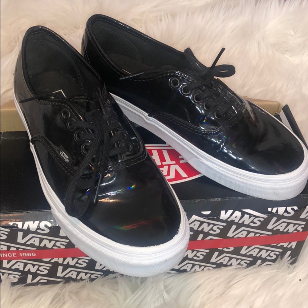 Women’s Black Holographic Vans Sneakers